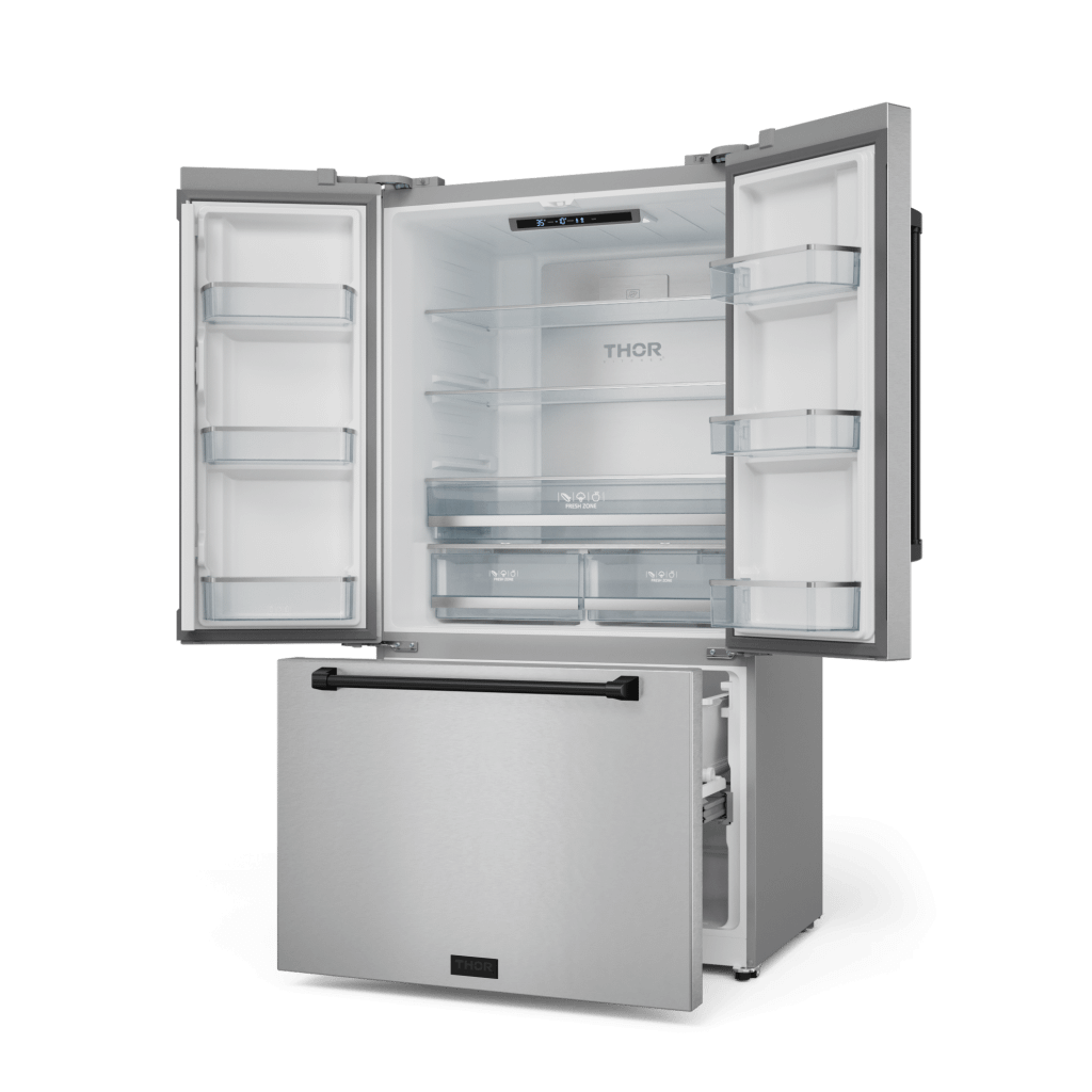 Thor Kitchen RF3017FFD99BLK 30 Inch 17.7 Cu Ft French Door Counter Depth Refrigerator With Ice Maker In Stainless Steel/Black Gordon Ramsay Series - Rf3017Ffd99-Blk