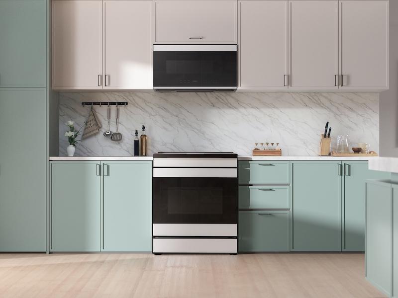 Samsung ME21DB670012 Bespoke 2.1 Cu. Ft. Over-The-Range Microwave With Auto Dimming Glass Touch Controls In White Glass