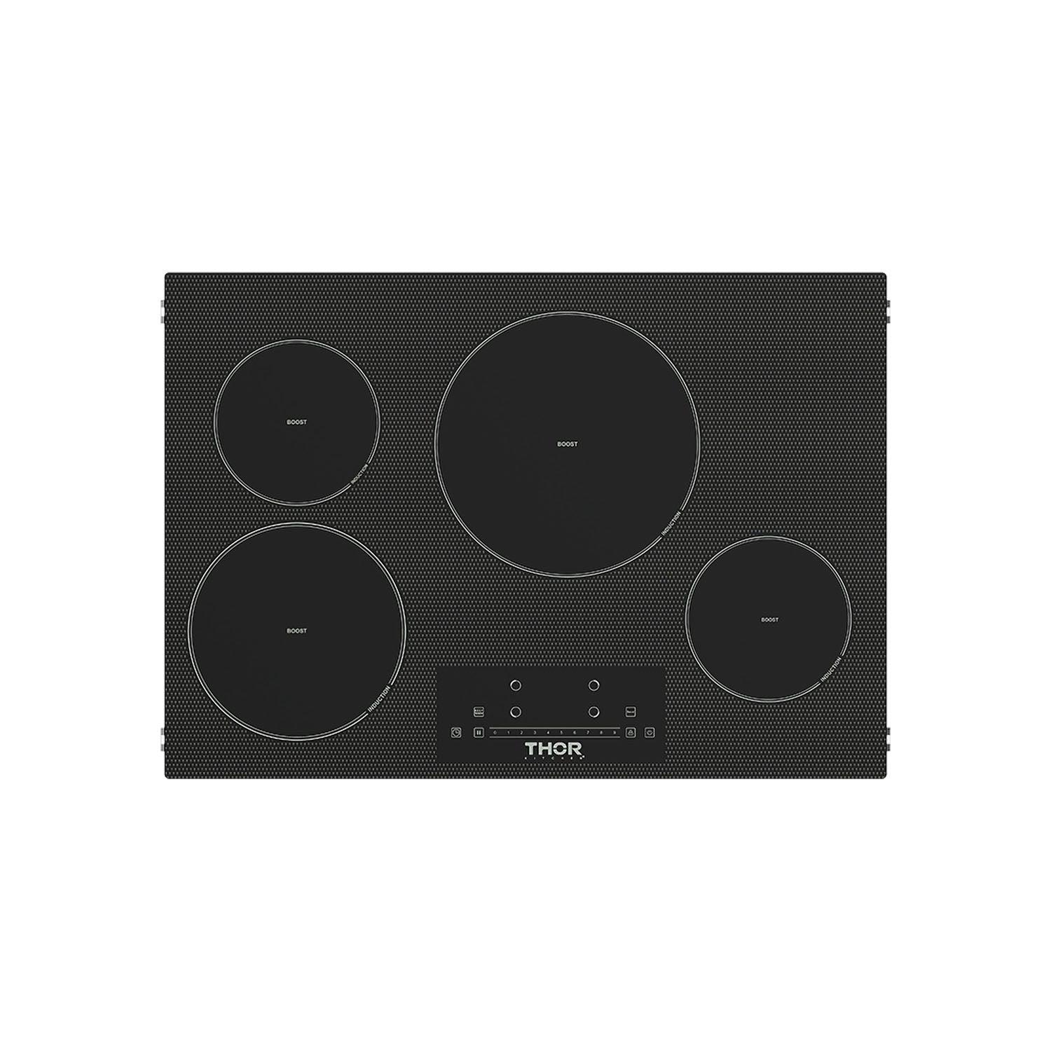 Thor Kitchen PIH30 30 Inch 4-Element Induction Cooktop In Black With Touch Controls