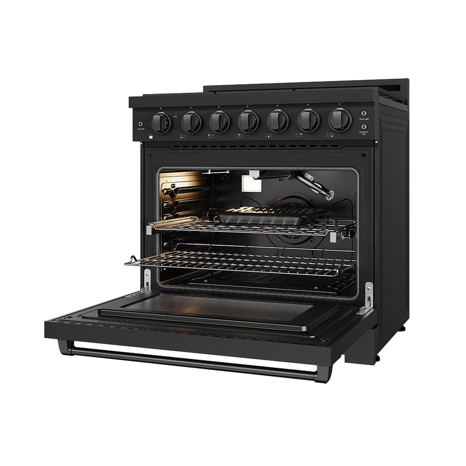 Thor Kitchen RSG36PB 36 Inch Professional Gas Range With Precision Knob Control In Black Gordon Ramsay Series