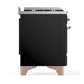 Ilve UM48FSQNR3BKPLP Ilve Um48Fsqnr3Bkplp Majestic Iii 48 Inch Dual Fuel Range With 5 Black Brass Burners, Griddle And French Top, Dual Function Burner Up To 25,000 Btu (Liquid Propane, Solid Door, Glossy Black, Copper)