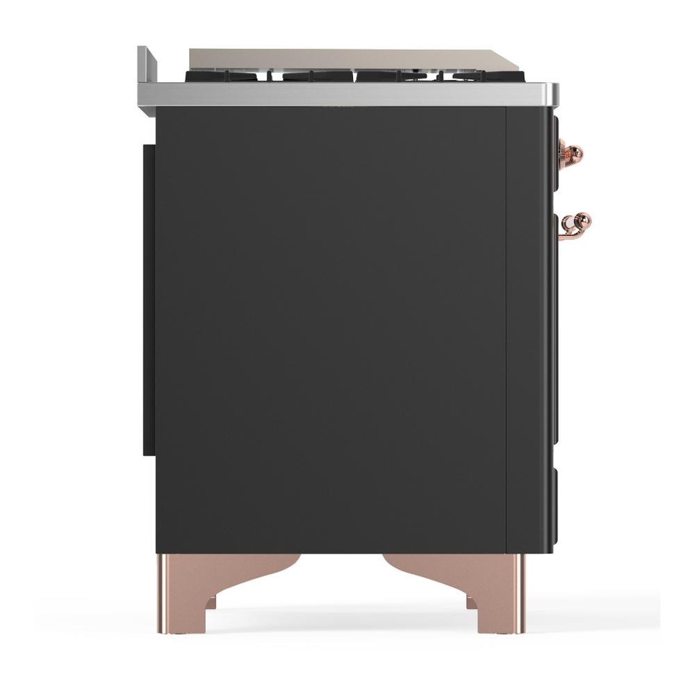Ilve UM60FNR3MGPLP Ilve Um60Fnr3Mgplp Majestic Iii 60 Inch Dual Fuel Range With 9 Burners And Griddle, Dual Function Burner Up To 25,000 Btu (Liquid Propane, Triple Glass Door, Graphite Matte, Copper)