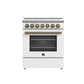 Forno FFSEL601130WHT Forno Paolo 30-Inch Freestanding Electric Range, White, 4.38 Cu.Ft, True Convection Oven, Energy Efficient
