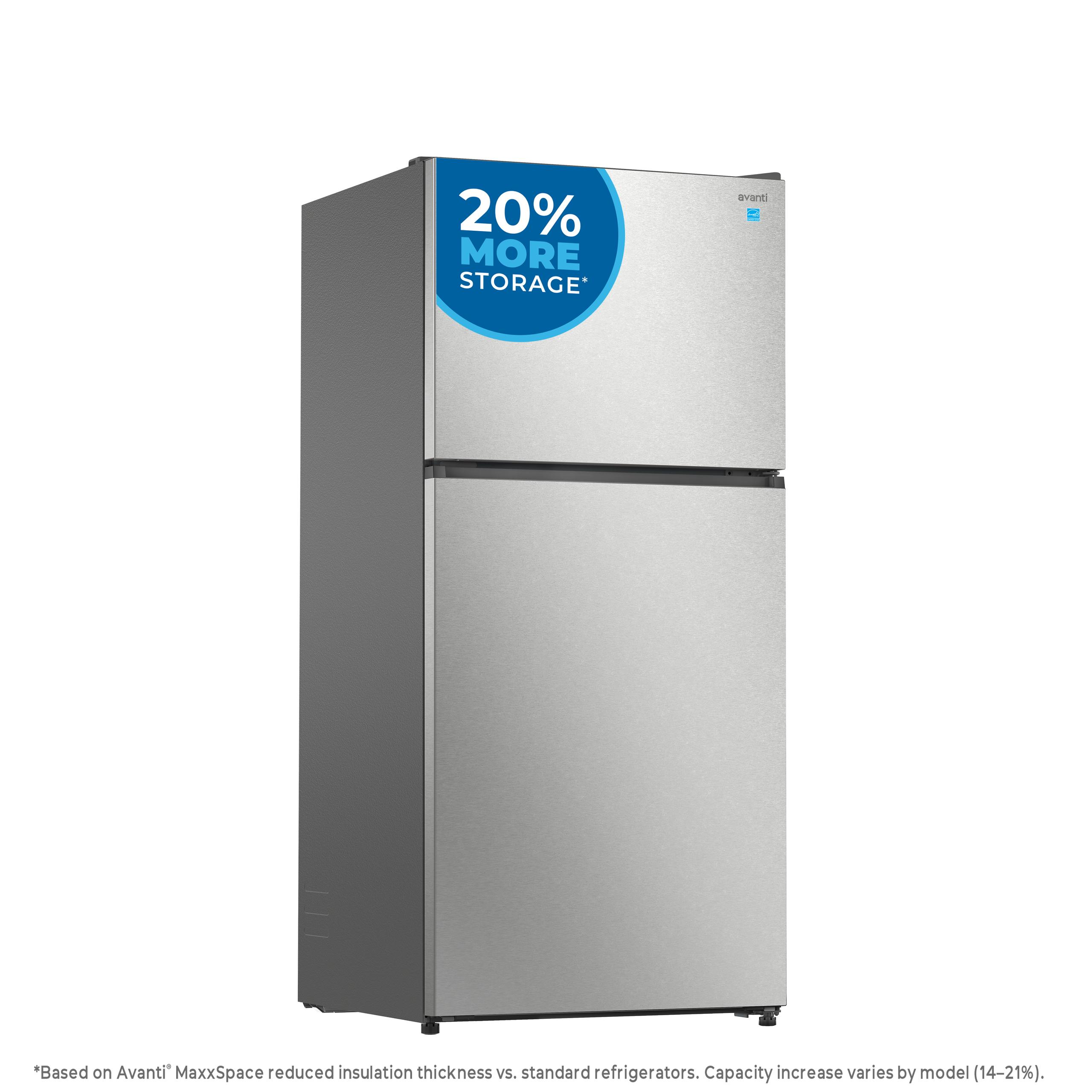 Avanti AVFF21DLJM0SS Avanti Maxxspace Insulation™ Technology Garage-Ready Frost-Free Ice Maker-Ready Refrigerator, 21 Cu. Ft., Energy Star, Stainless Steel Look (Avff21Dljm0Ss)
