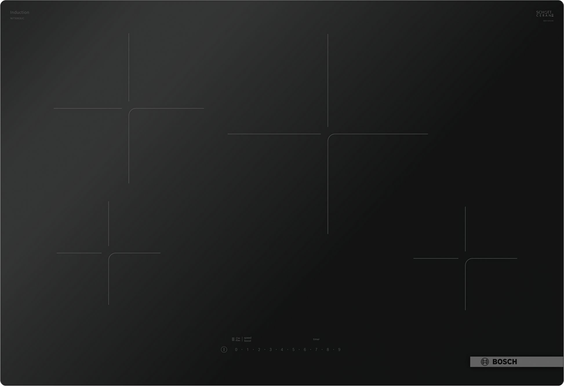 Bosch NIT5063UC 500 Series, Induction Hob, 30'', Surface Mount Without Frame