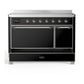 Ilve UMIB48QNR3BKC Ilve Umib48Qnr3Bkc Majestic Iii 48 Inch Induction Range With 6 Elements, 5.02 Cu. Ft. Total Oven Capacity (Solid Door, Glossy Black, Chrome)
