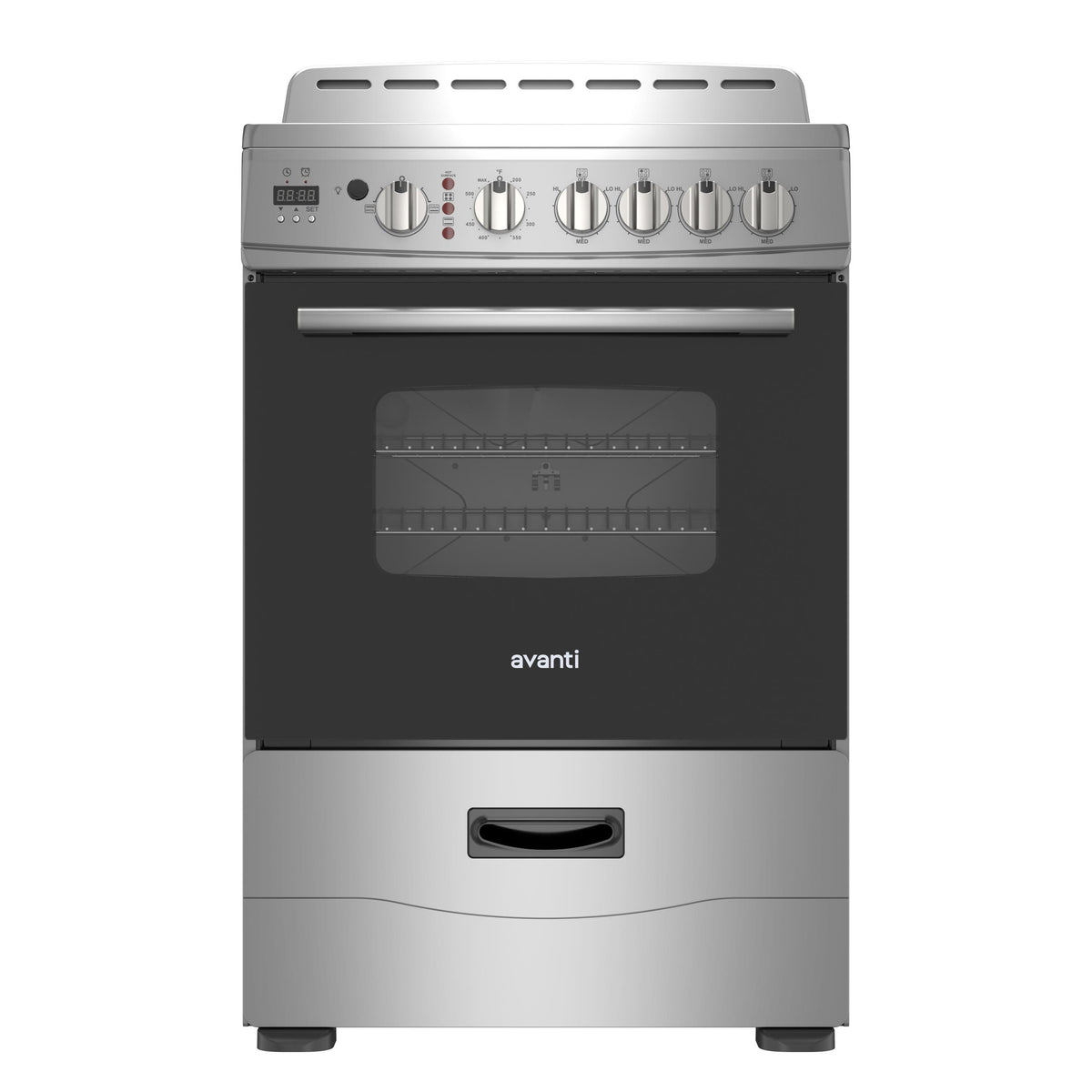Avanti CERU240P3S Avanti 24-Inch Freestanding Electric Range With Ceramic Glass Cooktop And Digital Timer, In Stainless Steel (Ceru240P3S)