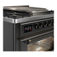 Ilve UM36FNR3MGB Ilve Um36Fnr3Mgb Majestic Iii 36 Inch Dual Fuel Range With 6 Black Brass Burners And Griddle, Dual Function Burner Up To 25,000 Btu (Triple Glass Door, Graphite Matte, Burnished, Natural Gas)