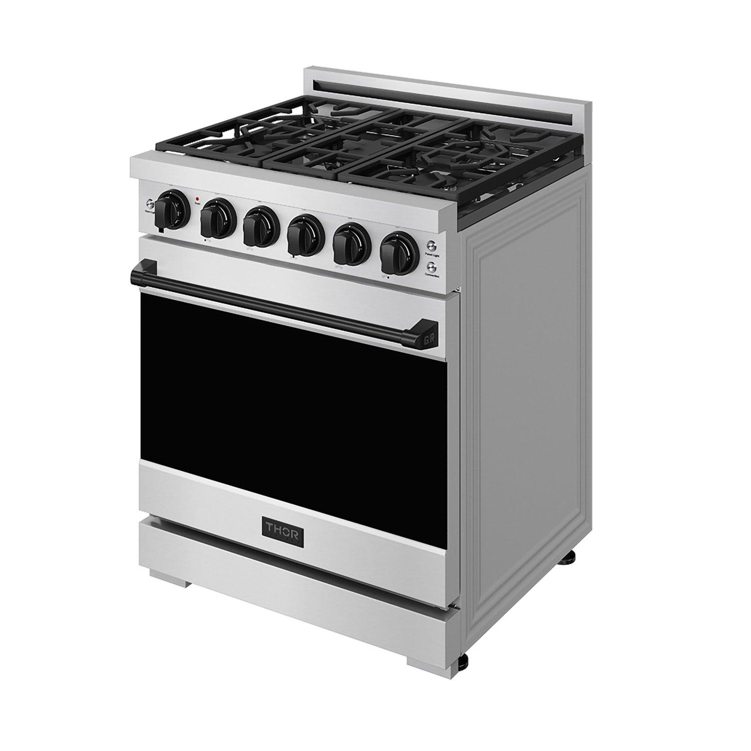 Thor Kitchen RSG30PBLK 30 Inch Professional Gas With Precision Knob Control In Stainless Steel/Black