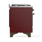 Ilve UM48FSNR3BUB Ilve Um48Fsnr3Bub Majestic Iii 48 Inch Dual Fuel Range With 5 Black Brass Burners, Griddle And French Top, Dual Function Burner Up To 25,000 Btu (Natural Gas, Triple Glass Door, Burgundy, Burnished)