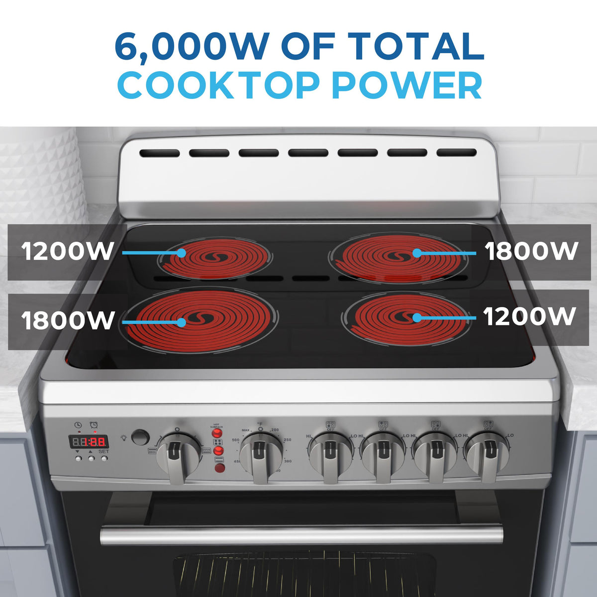 Avanti CERU240P3S Avanti 24-Inch Freestanding Electric Range With Ceramic Glass Cooktop And Digital Timer, In Stainless Steel (Ceru240P3S)