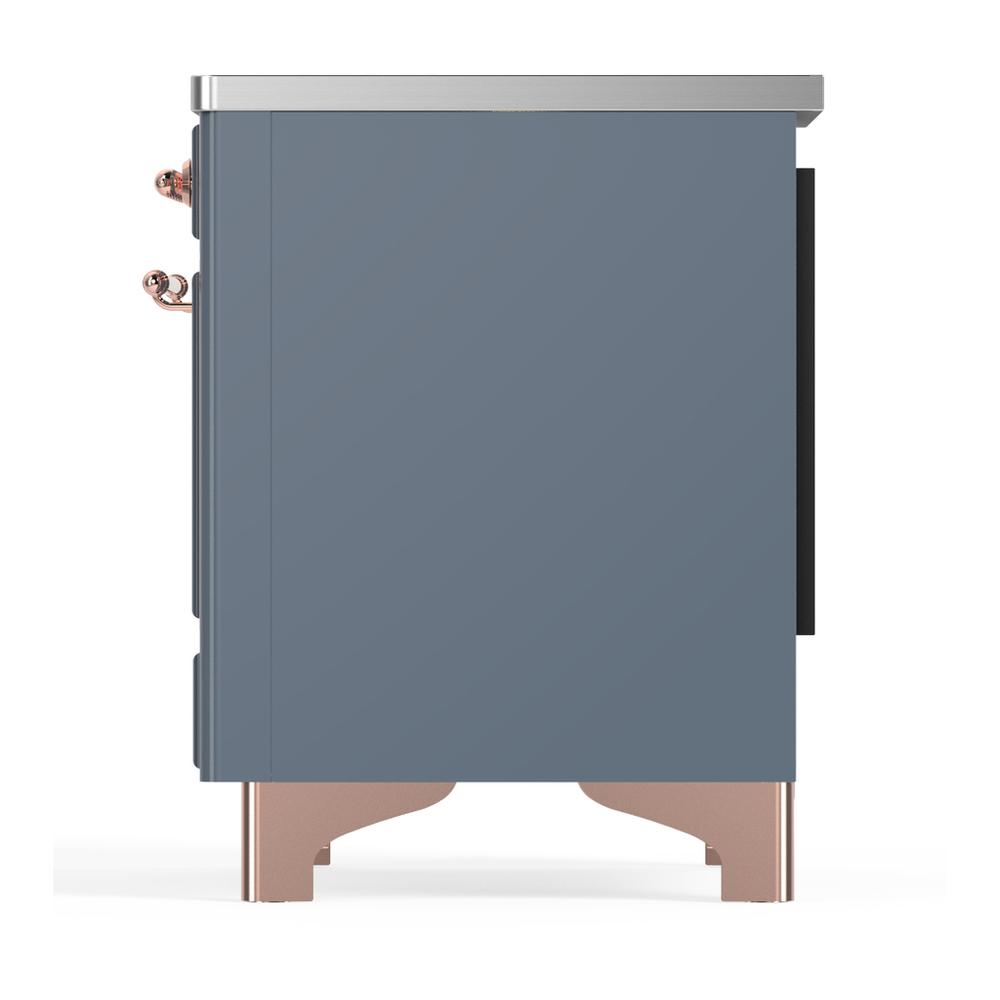 Ilve UMDIB40NR3BGP Ilve Umdib40Nr3Bgp Majestic Iii 40 Inch Induction Range With 6 Elements, 3.82 Cu. Ft. Total Oven Capacity (Triple Glass Door, Blue Grey, Copper)