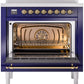 Ilve UPI366NMPMBG Nostalgie Ii 36 Inch Electric Freestanding Range In Blue With Brass Trim