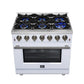 Forno FFSGS623936WHT Forno Massimo 36-Inch White Freestanding Gas Range, 6 Sealed Burners, Convection Oven, Energy Efficient