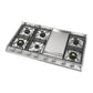 Ilve UHCP1265FNSSCLP Ilve Uhcp1265Fnssclp Nostalgie Ii 48 Inch Gas Cooktop With 8 Burners, Griddle, In Stainless Steel (Liquid Propane, Chrome)