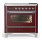 Ilve UMIB36NR3BUC Ilve Umib36Nr3Buc Majestic Iii 36 Inch Induction Range With 6 Elements, 3.5 Cu. Ft. Total Oven Capacity (Triple Glass Door, Burgundy, Chrome)