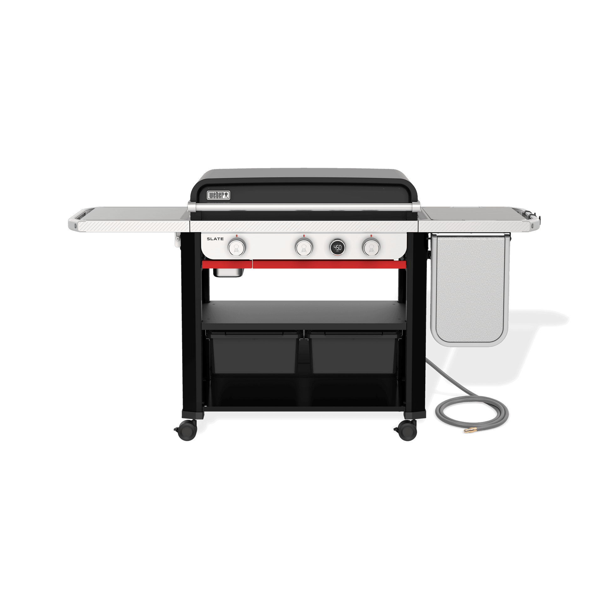 Weber 1500420 Slate™ 30" Rust-Resistant Griddle With Extendable Side Table (Natural Gas) - Black