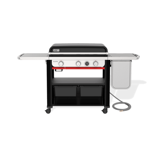 Weber 1500420 Slate&#8482; 30" Rust-Resistant Griddle With Extendable Side Table (Natural Gas) - Black