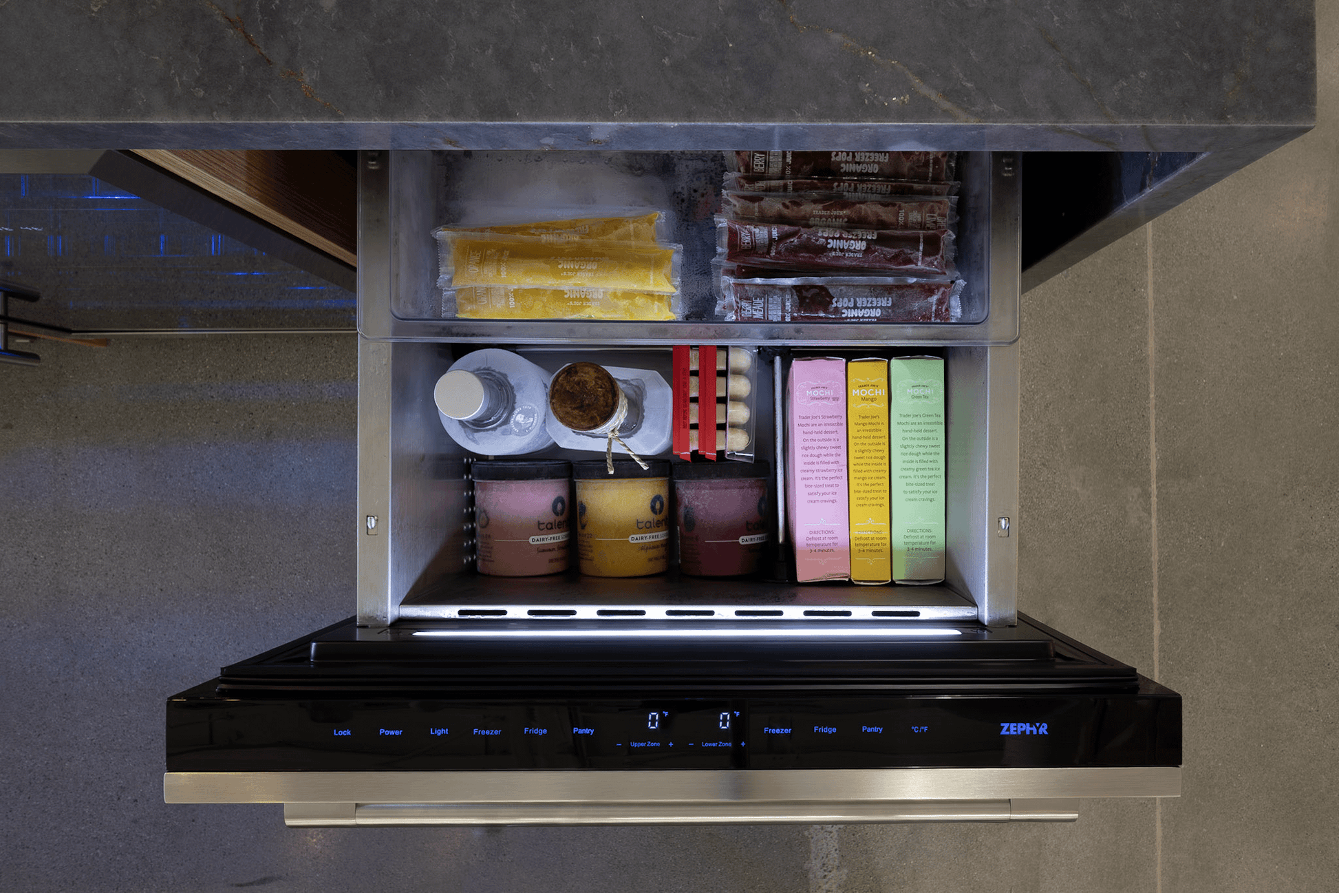 Zephyr PRRFD24C2AP Presrv Refrigerator Freezer Drawers, 24In, Panel Ready