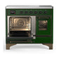 Ilve UMDIB40NR3EGB Ilve Umdib40Nr3Egb Majestic Iii 40 Inch Induction Range With 6 Elements, 3.82 Cu. Ft. Total Oven Capacity (Triple Glass Door, Emerald Green, Burnished)
