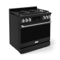 Thor Kitchen RSG36BSS 36 Inch Professional Gas Range With Tilt Panel Touch Control In Stainless Black/Stainless Steel Gordon Ramsay Series - Rsg36B-Ss