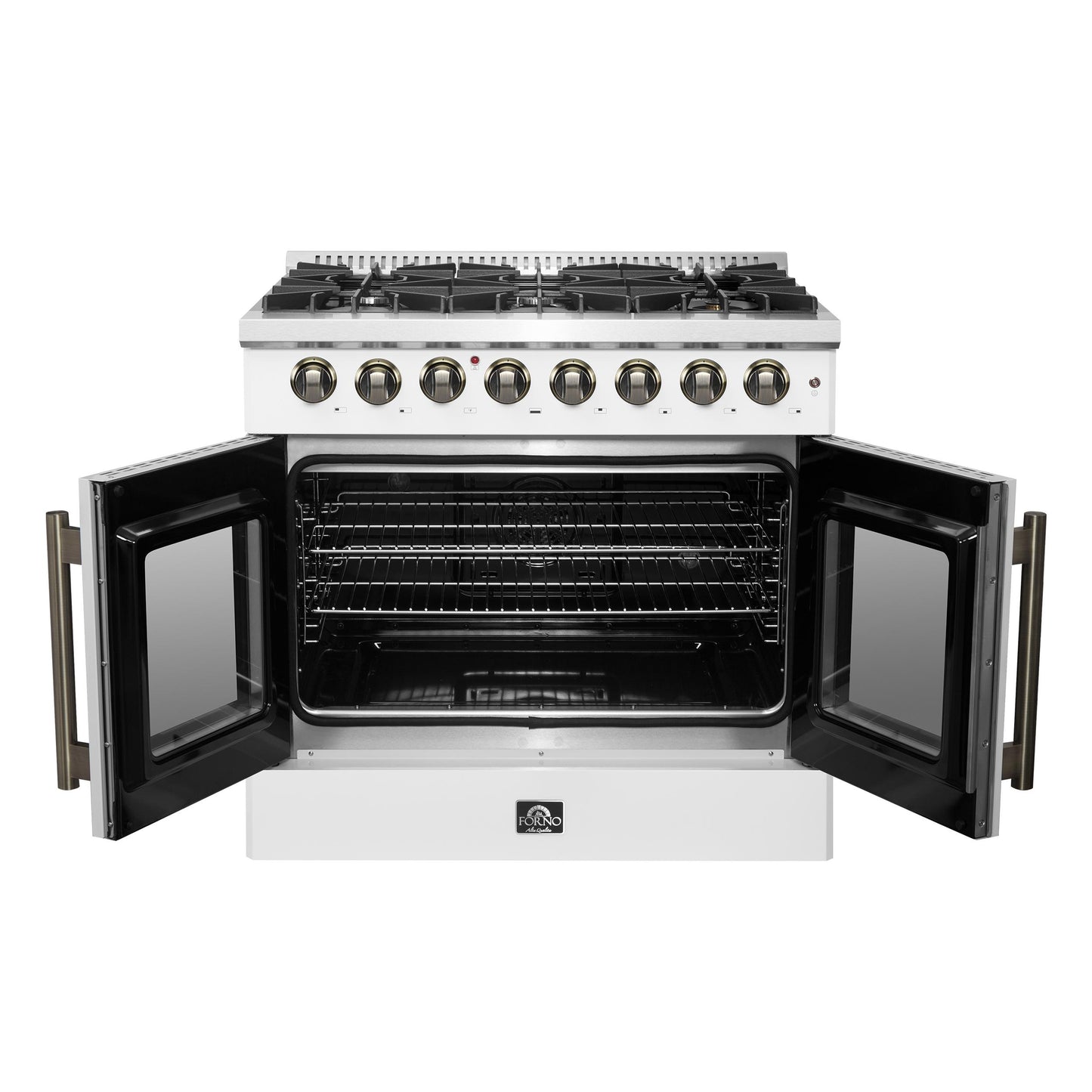 Forno FFSGS635636WHT Forno Galiano 36-Inch Freestanding French Door Dual Fuel Range White