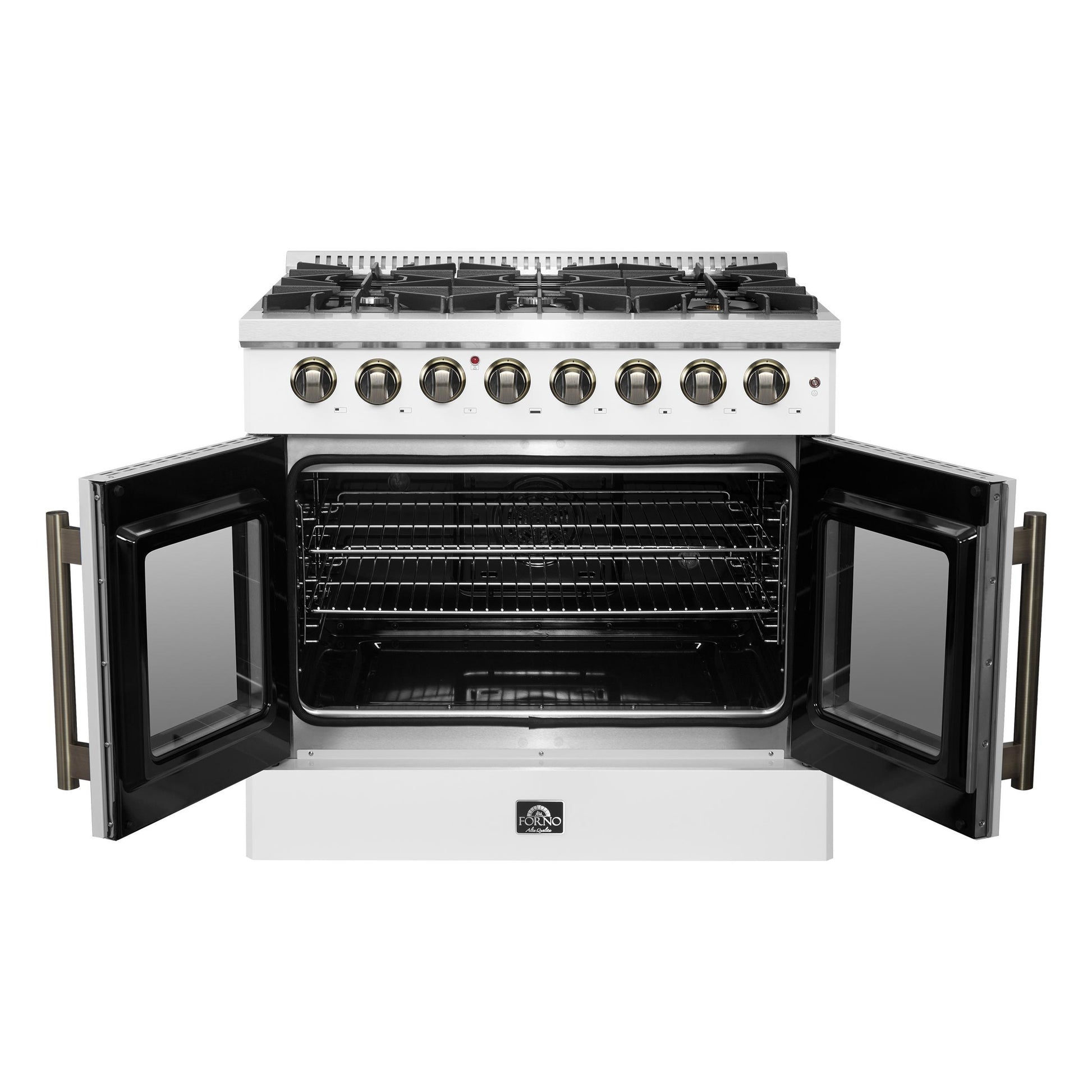 Forno FFSGS635636WHT Forno Galiano 36-Inch Freestanding French Door Dual Fuel Range White