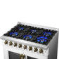 Forno FFSGS635636WHT Forno Galiano 36-Inch Freestanding French Door Dual Fuel Range White