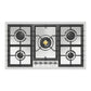 Ilve UHCPT95NSSC Ilve Uhcpt95Nssc Nostalgie Ii 36 Inch Built-In Gas Cooktop With Total Black Brass Burners, In Stainless Steel (5 Sealed Burners, Natural Gas, Chrome)