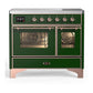 Ilve UMDIB40NR3EGP Ilve Umdib40Nr3Egp Majestic Iii 40 Inch Induction Range With 6 Elements, 3.82 Cu. Ft. Total Oven Capacity (Triple Glass Door, Emerald Green, Copper)