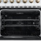 Forno FFSEL601148WHT Forno Paolo 48 Inch Freestanding Electric Range In White With Antique Brass, 6.7 Cu.Ft, True Convection Oven, Energy Efficient