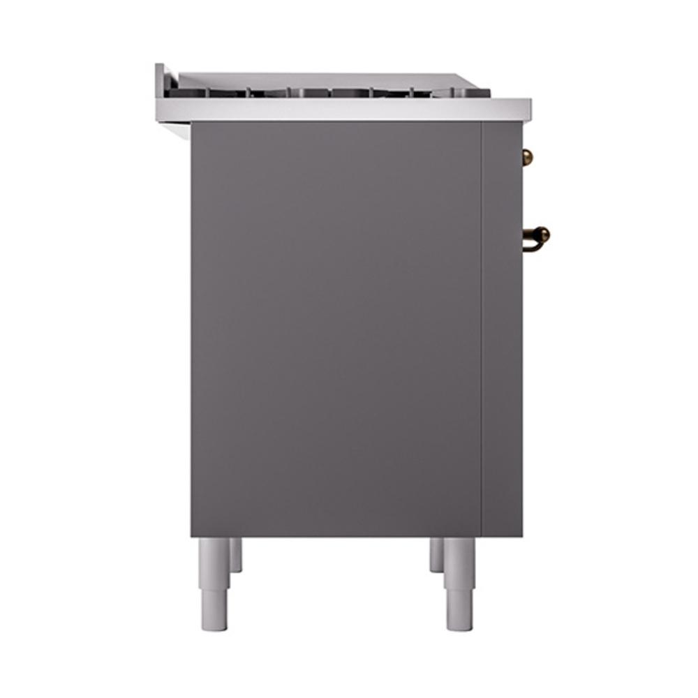 Ilve UN36FQNMPMGB Ilve Un36Fqnmpmgb Nostalgie Ii Noblesse 36" Dual Fuel Range (Natural Gas, Solid Door, Graphite Matte, Burnished)