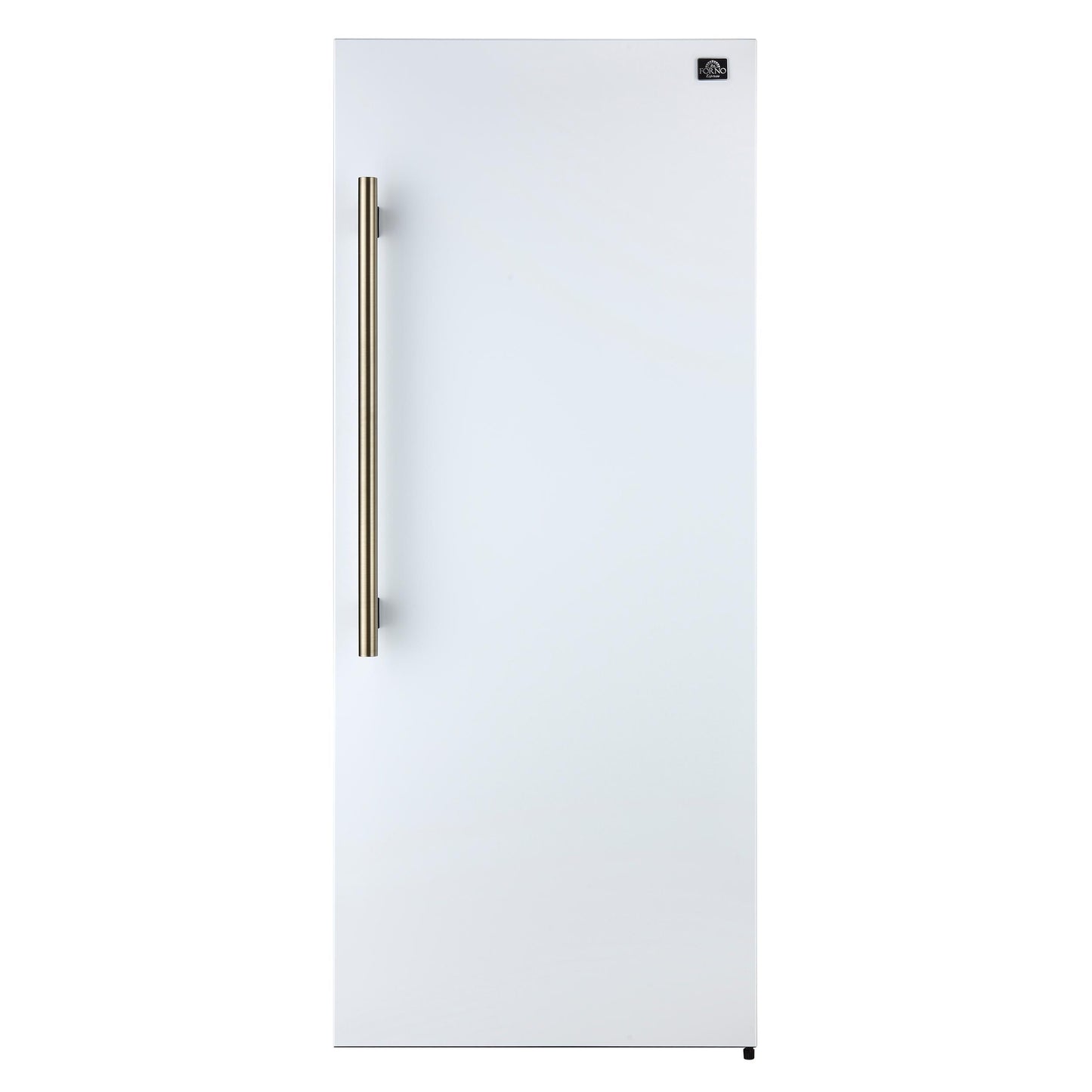 Forno FFFFD172228WHTRS Forno Maderno 28-Inch Convertible Freezer/Refrigerator In White With Antique Brass Handle, 13.6 Cu.Ft. Right Swing