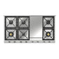 Ilve UHCP1265FNSSCLP Ilve Uhcp1265Fnssclp Nostalgie Ii 48 Inch Gas Cooktop With 8 Burners, Griddle, In Stainless Steel (Liquid Propane, Chrome)
