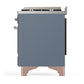 Ilve UMD40FNR3BGP Ilve Umd40Fnr3Bgp Majestic Iii 40 Inch Dual Fuel Range With 6 Burners And Griddle, Dual Function Burner Up To 25,000 Btu (Natural Gas, Triple Glass Door, Blue Grey, Copper)