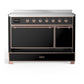 Ilve UMIB48QNR3BKP Ilve Umib48Qnr3Bkp Majestic Iii 48 Inch Induction Range With 6 Elements, 5.02 Cu. Ft. Total Oven Capacity (Solid Door, Glossy Black, Copper)