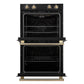 Forno FBOEL132430BLK Forno Vomero 30-Inch Double Wall Oven, Black, 10 Cu.Ft Total Capacity, 7100W Convection, Mechanical Controls, Manuel Steam Clean