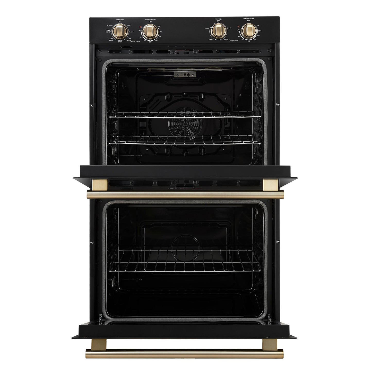 Forno FBOEL132430BLK Forno Vomero 30-Inch Double Wall Oven, Black, 10 Cu.Ft Total Capacity, 7100W Convection, Mechanical Controls, Manuel Steam Clean