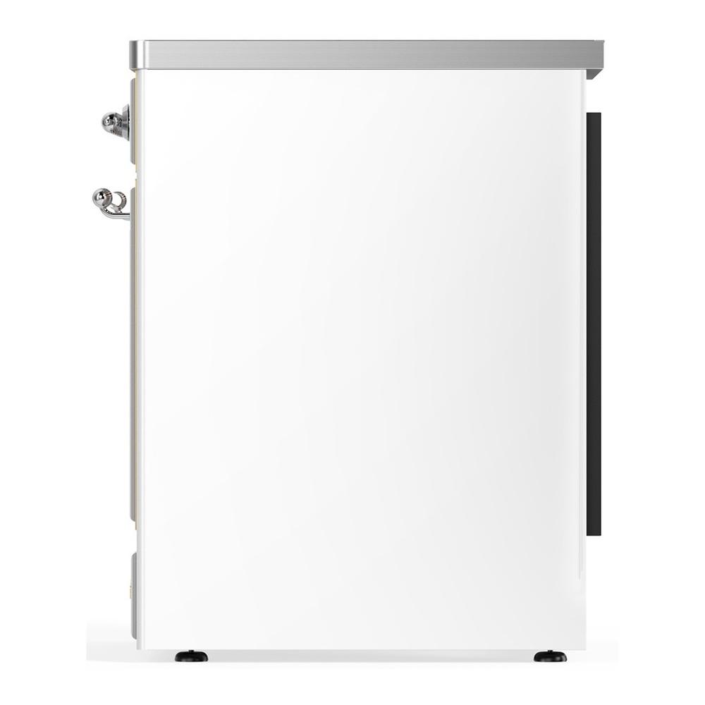 Ilve UMIB30NR3WHC Ilve Umib30Nr3Whc Majestic Iii 30 Inch Induction Range With 4 Elements, 4 Cu. Ft. Oven Capacity (Triple Glass Door, White, Chrome)