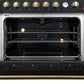 Forno FFSGS627736BLK Marco 36-Inch Gas Range Black & Antique Brass Design, 6 Burners 67,000 Btu, 5.36 Cu.Ft. Convection Oven