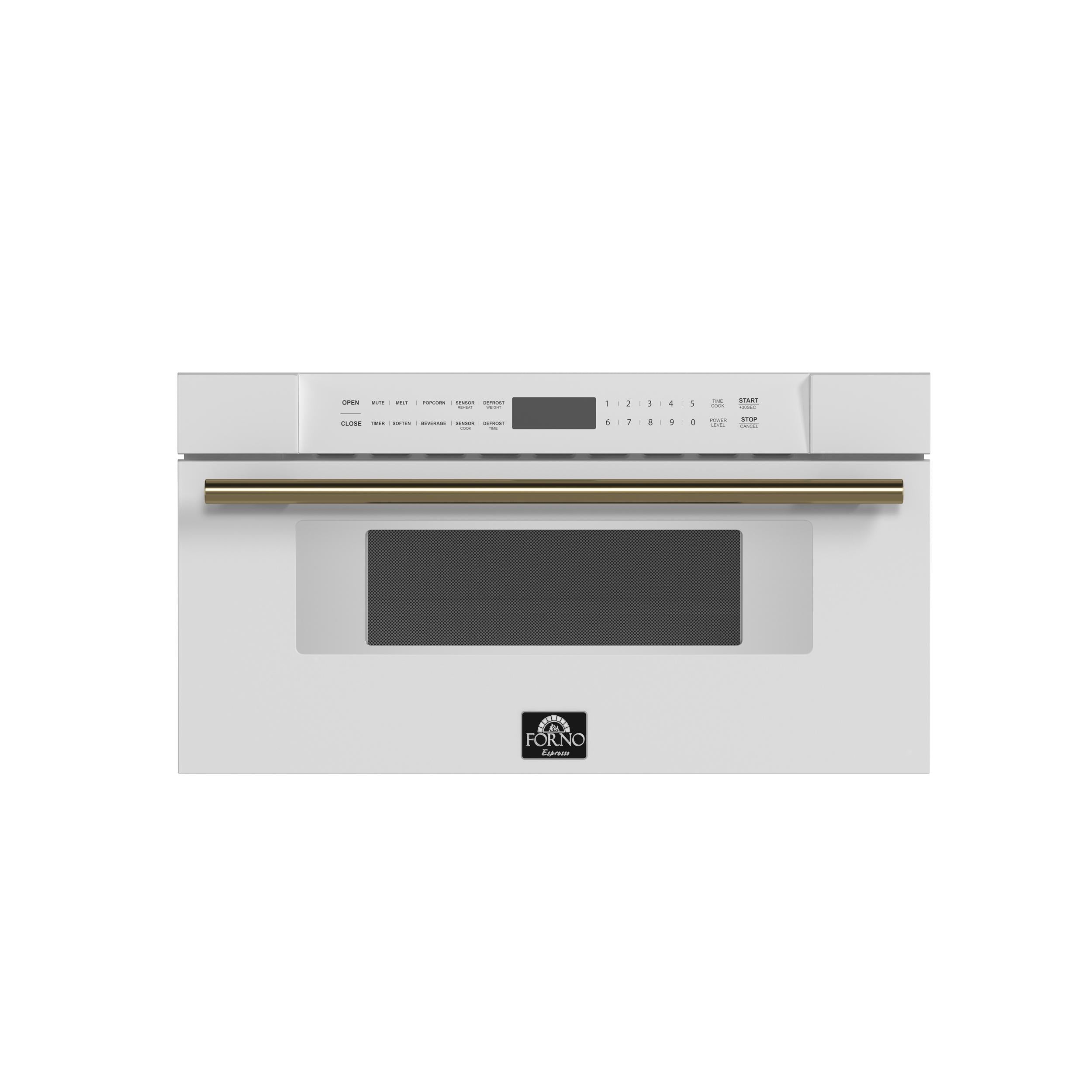Forno FMWDR300030WHT Forno Capoliveri Espresso 30-Inch Microwave Drawer, White, 1.2 Cu.Ft, 1500 Watts, Built-In, Touch Control Lcd Display, Auto-Touch Open/Close, 11 Power Levels, Sensor Cooking