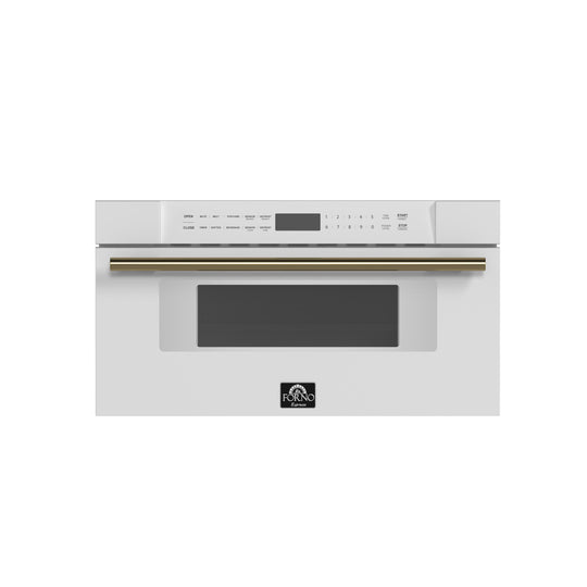 Forno FMWDR300030WHT Forno Capoliveri Espresso 30-Inch Microwave Drawer, White, 1.2 Cu.Ft, 1500 Watts, Built-In, Touch Control Lcd Display, Auto-Touch Open/Close, 11 Power Levels, Sensor Cooking