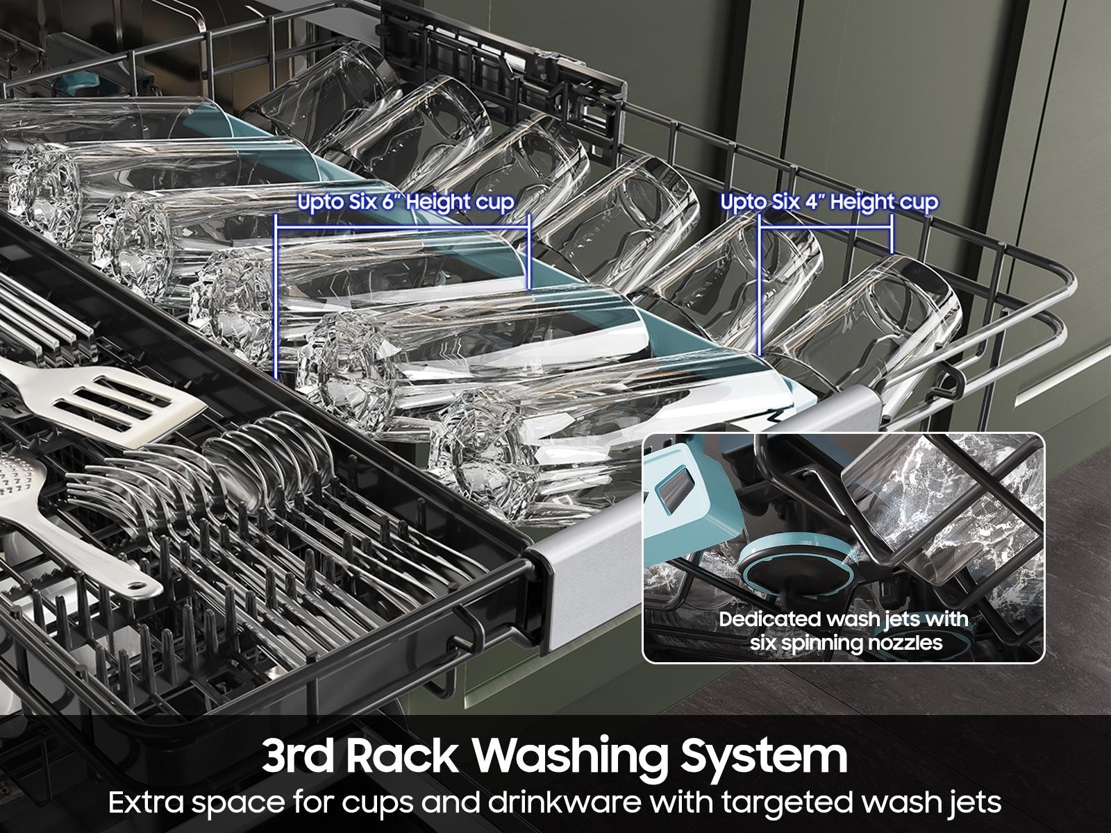 Samsung DW90H89TETR Bespoke Ai Smart Dishwasher Ai Wash & 3Rd Rack Washing System Autorelease™ Door 38Dba