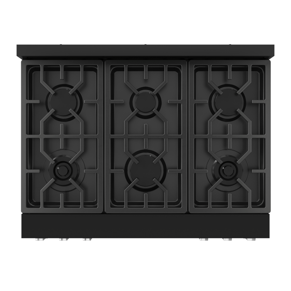 Thor Kitchen RSG36BSS 36 Inch Professional Gas Range With Tilt Panel Touch Control In Stainless Black/Stainless Steel Gordon Ramsay Series - Rsg36B-Ss