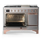 Ilve UM48FQNR3SSPLP Ilve Um48Fqnr3Ssplp Majestic Iii 48 Inch Dual Fuel Range With 8 Burners And Griddle, Dual Function Burner Up To 25,000 Btu (Liquid Propane, Solid Door, Stainless Steel, Copper)