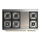 Ilve UM48FNR3RAG Ilve Um48Fnr3Rag Majestic Iii 48 Inch Dual Fuel Range With 8 Burners And Griddle, Dual Function Burner Up To 25,000 Btu (Natural Gas, Triple Glass Door, Ral, Brass)