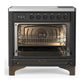 Ilve UMIB36NR3MGB Ilve Umib36Nr3Mgb Majestic Iii 36 Inch Induction Range With 6 Elements, 3.5 Cu. Ft. Total Oven Capacity (Triple Glass Door, Graphite Matte, Burnished)