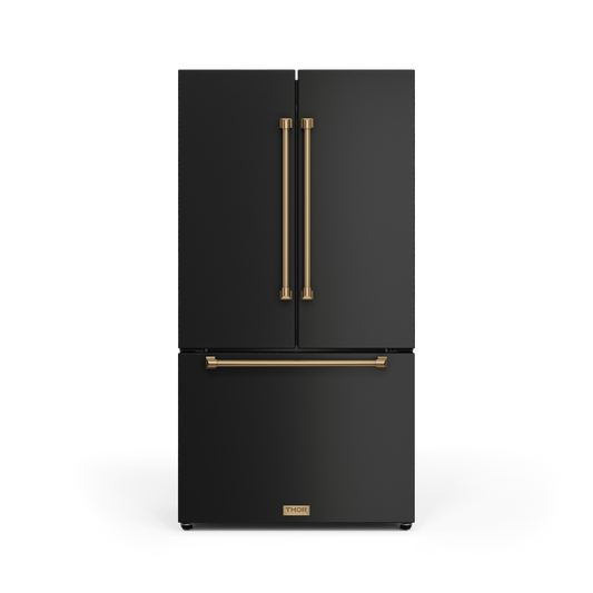 Thor Kitchen RF3621CTD00BRZ 36 Inch 20.3 Cu Ft French Door Counter Depth Refrigerator With Ice Maker In Black/Bronze Gordon Ramsay Series - Rf3621Ctd00-Brz