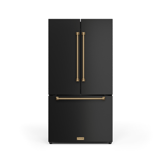 Thor Kitchen RF3621CTD00BRZ 36 Inch 20.3 Cu Ft French Door Counter Depth Refrigerator With Ice Maker In Black/Bronze Gordon Ramsay Series - Rf3621Ctd00-Brz