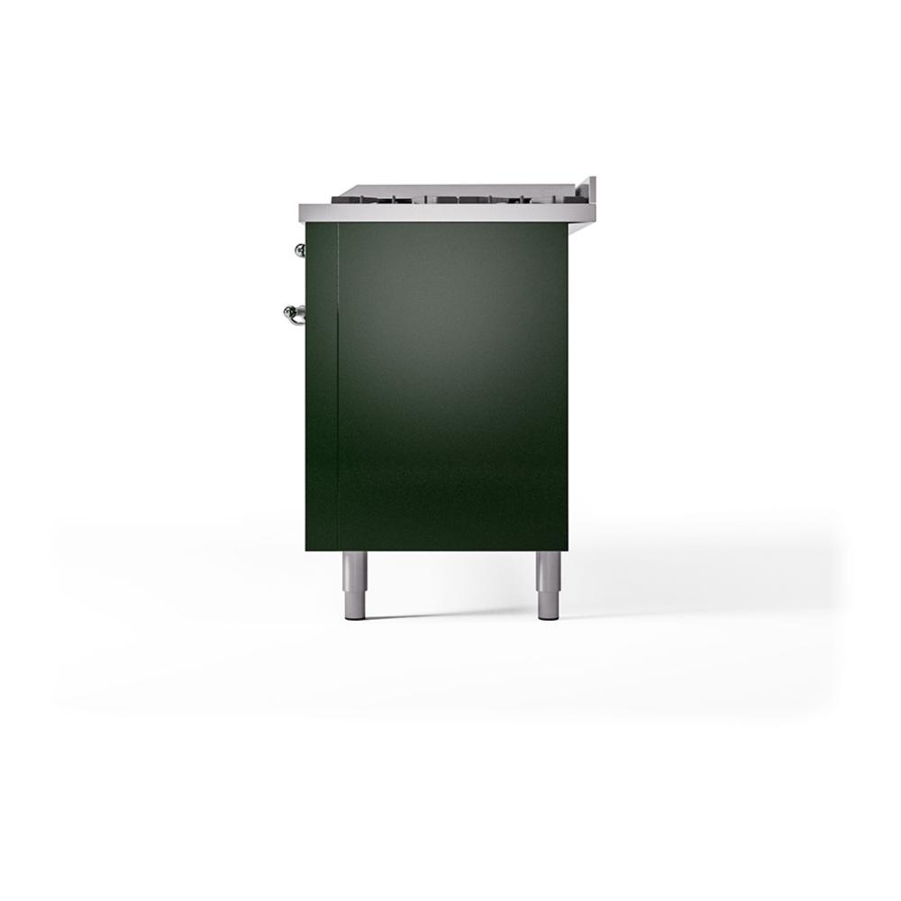 Ilve UN60FQNMPEGCLP Ilve Un60Fqnmpegclp Nostalgie Ii Noblesse 60" Dual Fuel Range (9 Sealed Burners + Griddle, Liquid Propane, Solid Door, Emerald Green, Chrome)
